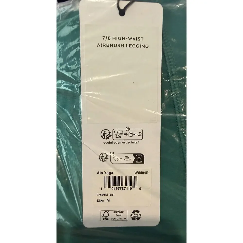 NWT - Alo Yoga Airbrush 7/8 High-Waist Leggings - Emerald Isle - Size M
